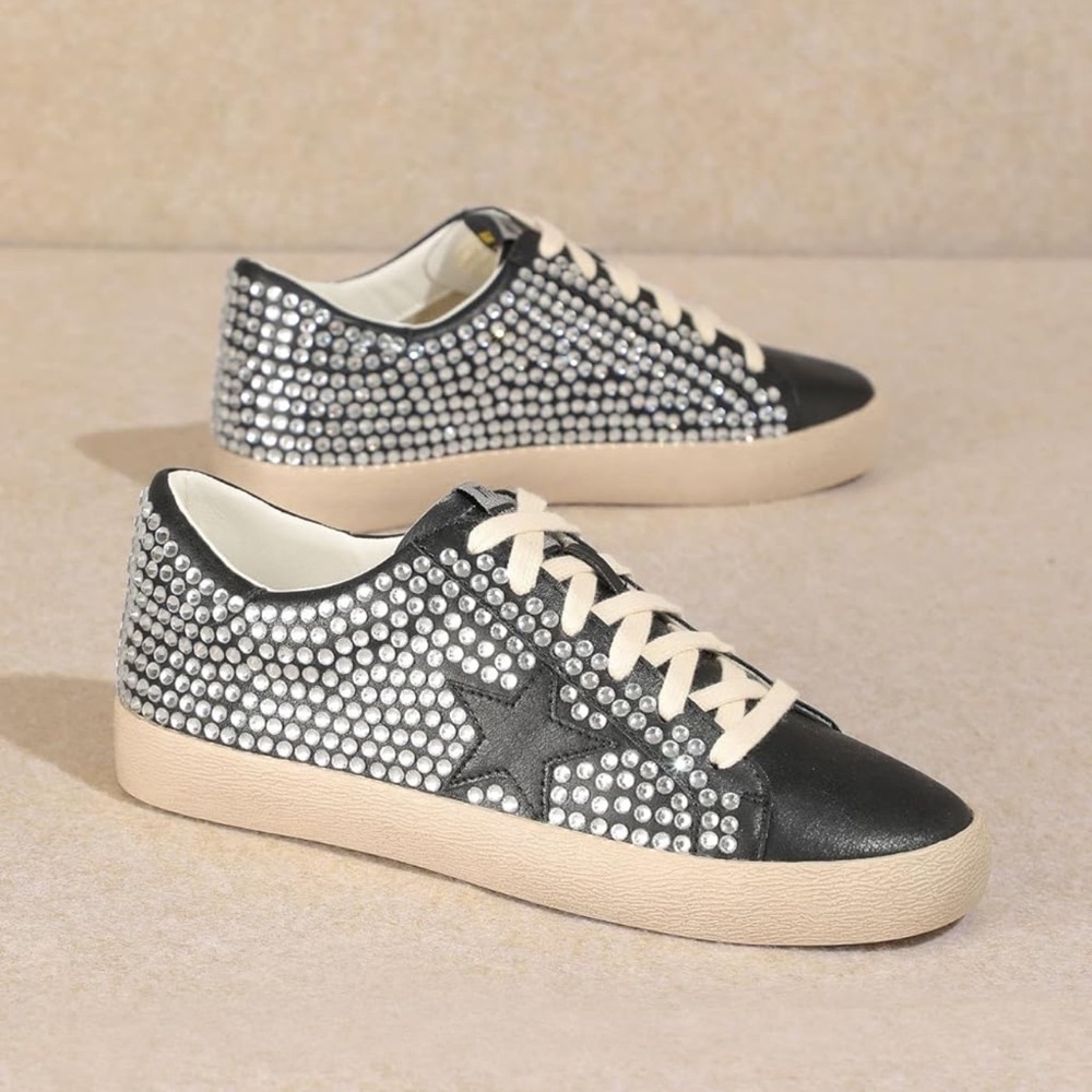 Stylish Black and Silver Women's Sneakers